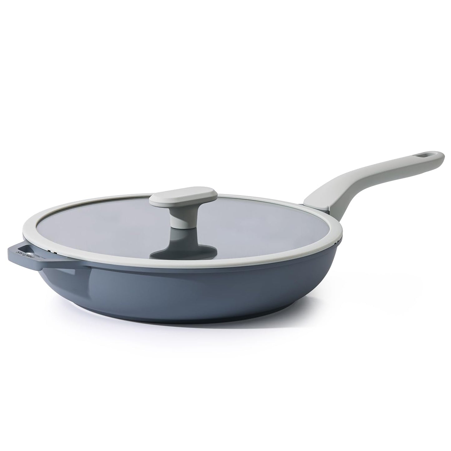 PRICUSIS Nonstick Ceramic Frying Pan with Lid, 8/10/12 Inch, Metal Utensil Safe, PFOA & PFAS Free, Scratch & Stain Resistant Skillet, Oven & Dishwasher Safe, Induction Compatible – Gray (12-Inch)