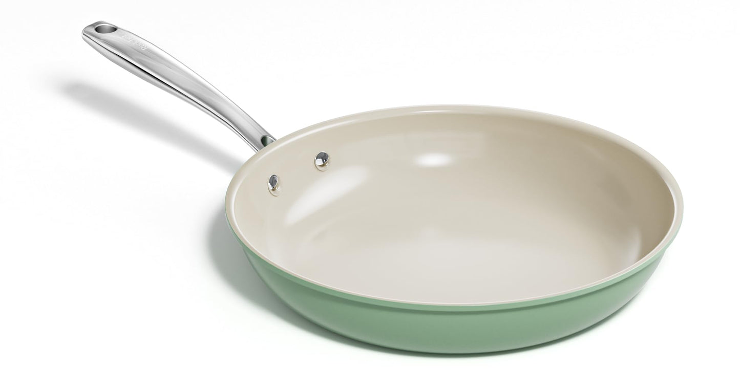 Redchef Nonstick Frying Pan Skillet, Ceramic Non-Stick Saute Pans, 9.5 inch Cooking Fry Pan with Stay Cool Handle, All Stovetops, Dishwasher/Oven Safe, PFAS-Free, Non Toxic (Blue)