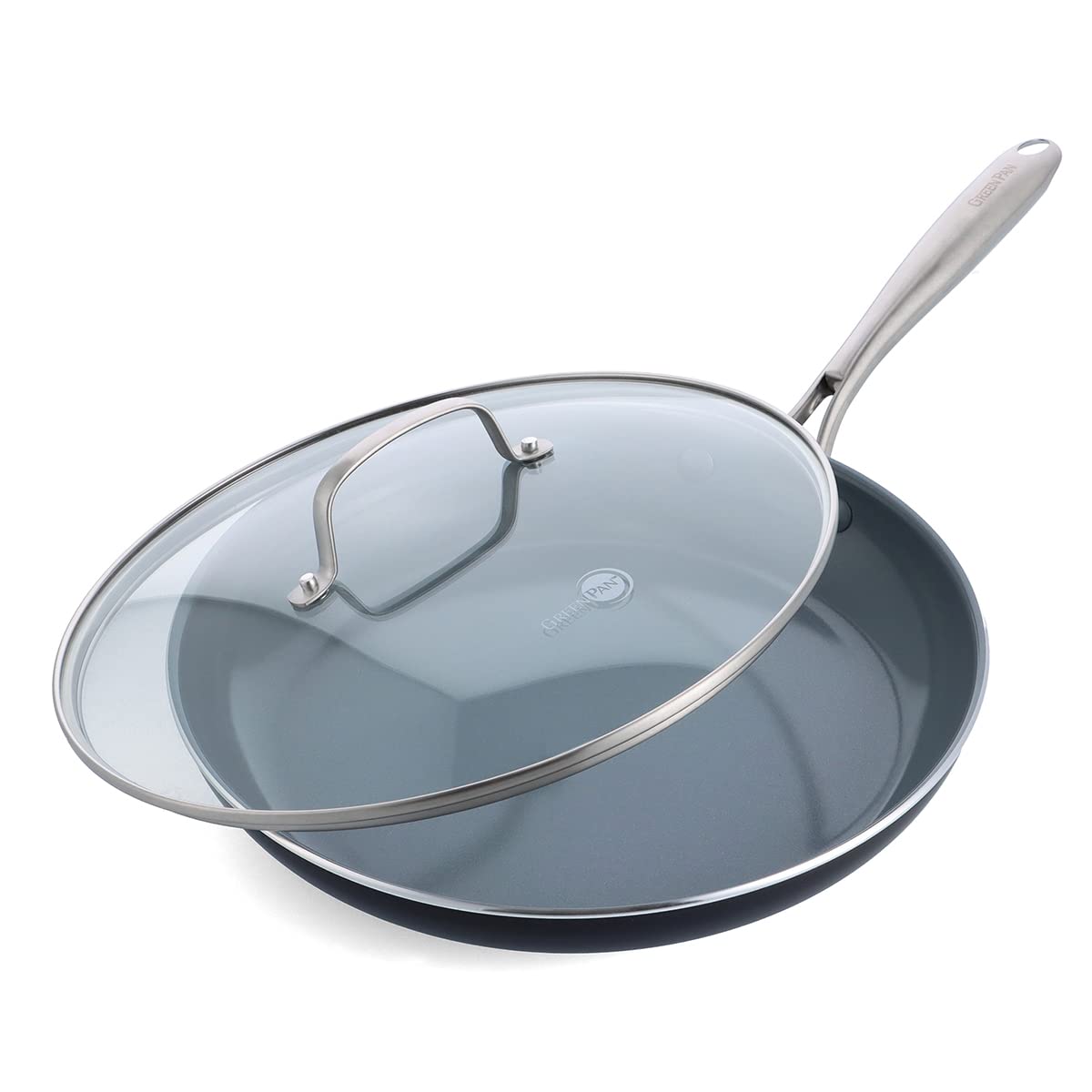 GreenPan Swift Healthy Ceramic Nonstick, 10" Frying Pan Skillet, Stainless Steel Handle, PFAS-Free, Dishwasher Safe, Oven Safe, Black