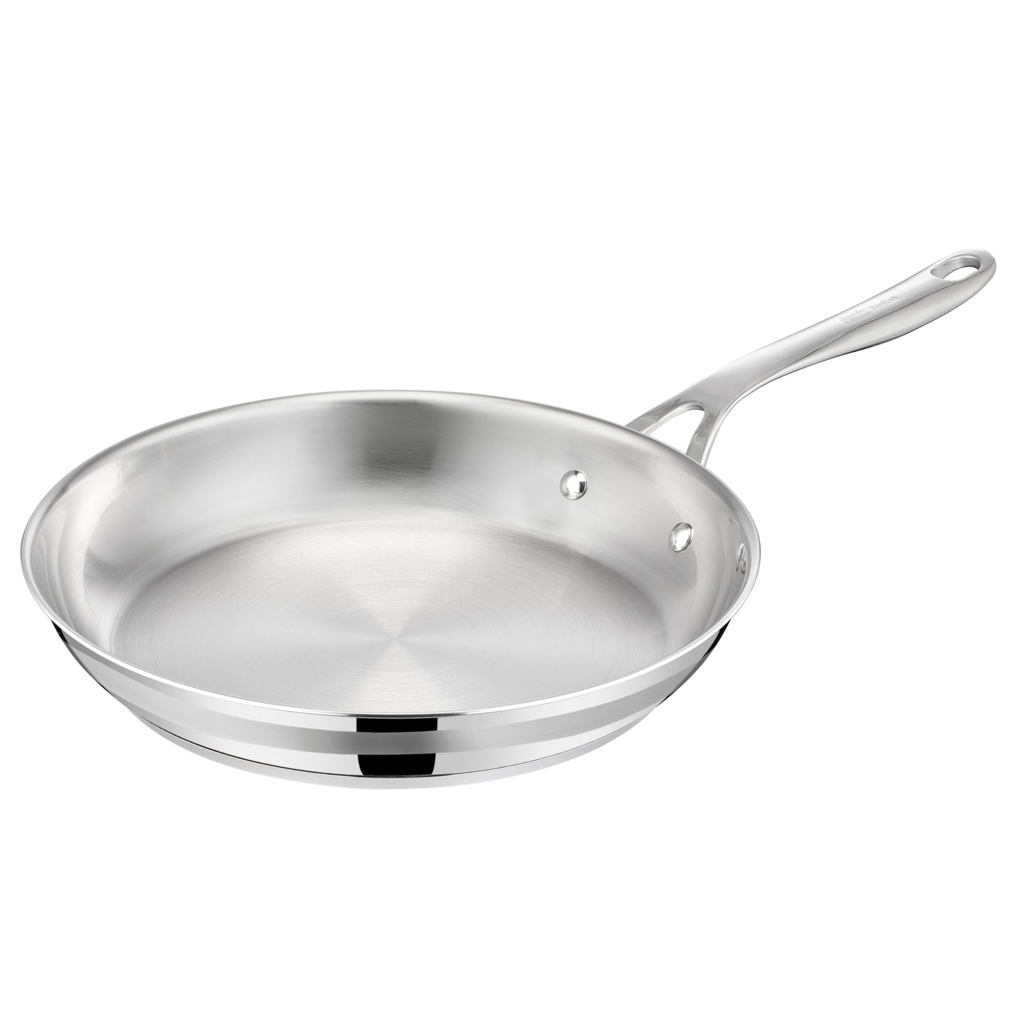T-Fal x Jamie Oliver Nonstick Coated Stainless Steel Pans 9.5" & 11", Induction Compatible, Oven Safe up to 500°F, Chef's Stainless Steel Skillet, Frying Pan, Silver