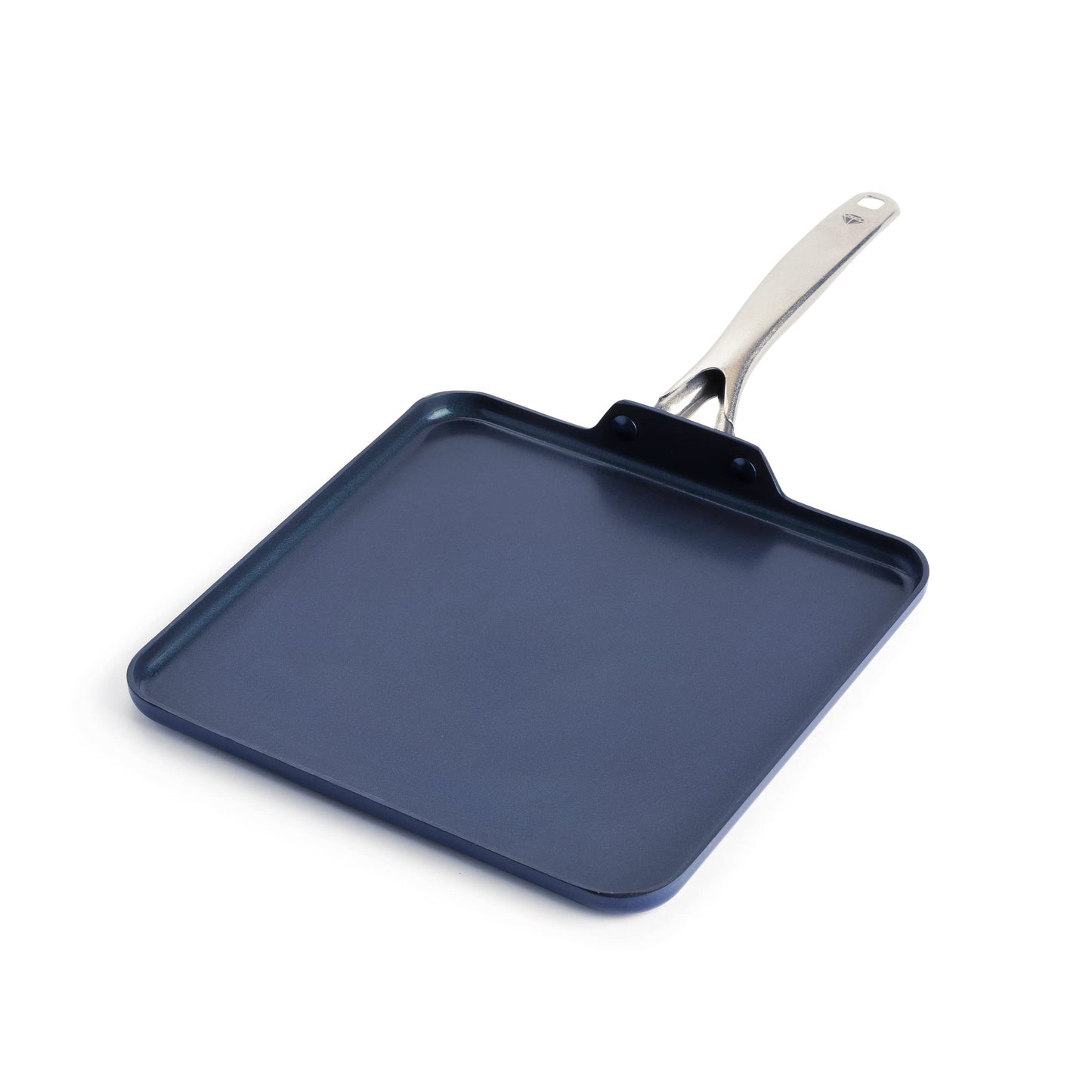 Blue Diamond 5QT Saute Pan with Lid, Non Toxic PFAS-Free Diamond Ceramic Nonstick, Dishwasher & Oven Safe, Metal Utensil Safe, Deep Jumbo Cooker Skillet with Helper Handle, Glass Lid, Blue