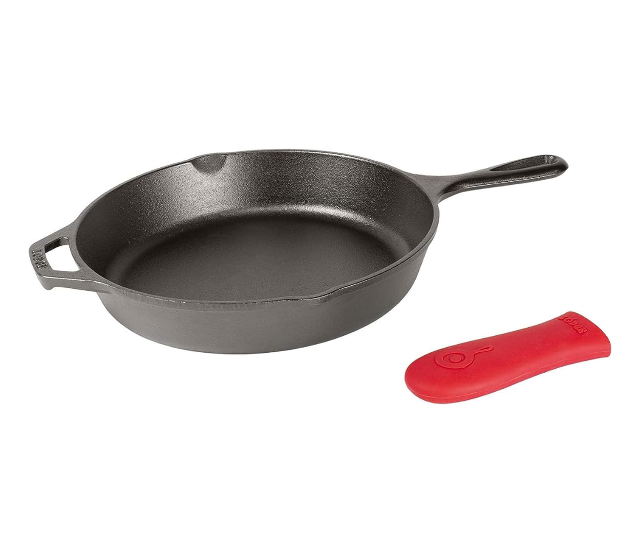 Lodge Seasoned Cast Iron Skillet 12 Inches - Quality Frying Pan for the Stove, Oven, Grill & Campfire - Includes Silicone Hot Handle Holder - Non-Toxic, Nonstick & Long-Lasting