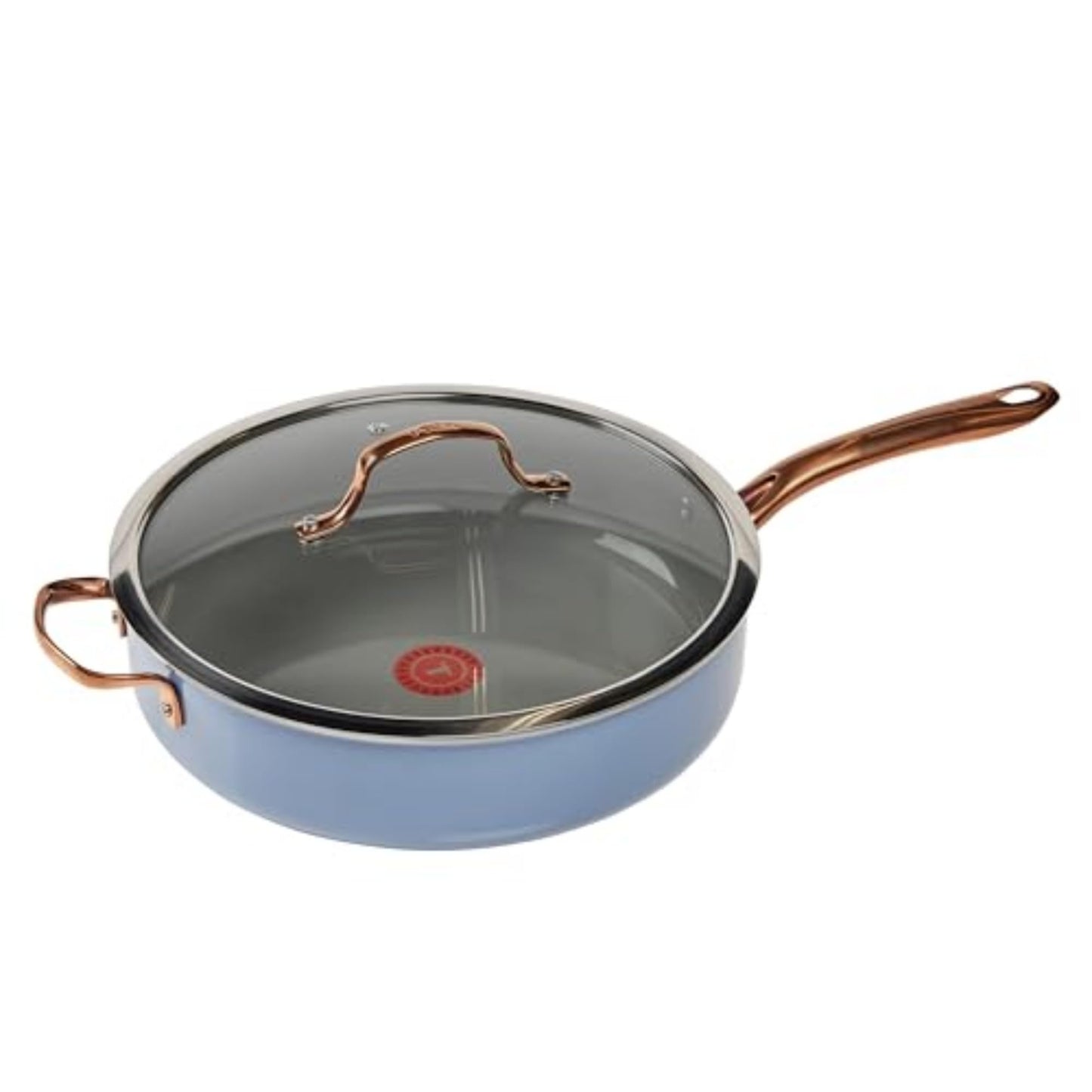 T-Fal Specialty Nonstick Saute Pan with Glass Lid 5 Quart, Oven Broiler Safe 350F, Cookware, Deep Frying Pan with Handle, Skillet, Kitchen, Pots and Pans, Dishwasher Safe, Black
