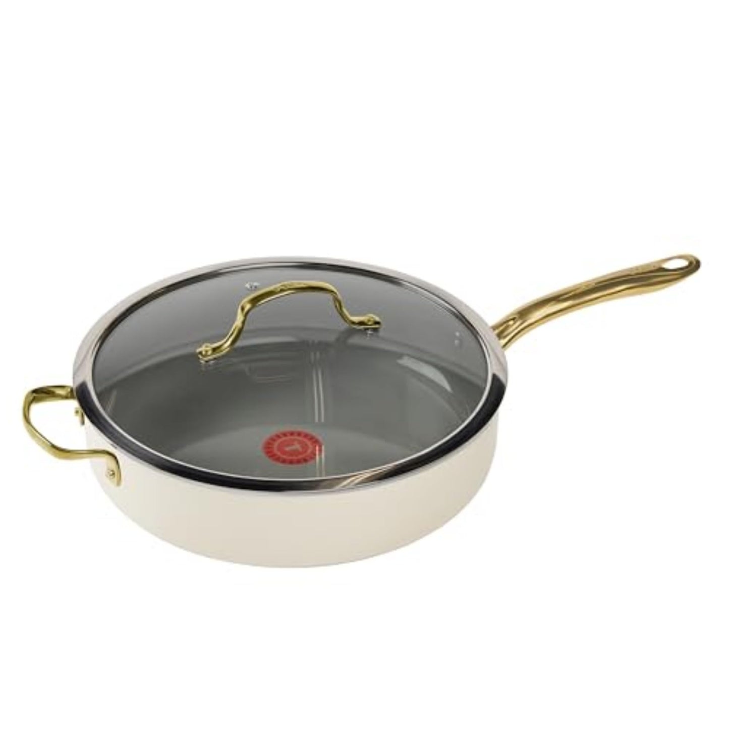 T-Fal Specialty Nonstick Saute Pan with Glass Lid 5 Quart, Oven Broiler Safe 350F, Cookware, Deep Frying Pan with Handle, Skillet, Kitchen, Pots and Pans, Dishwasher Safe, Black