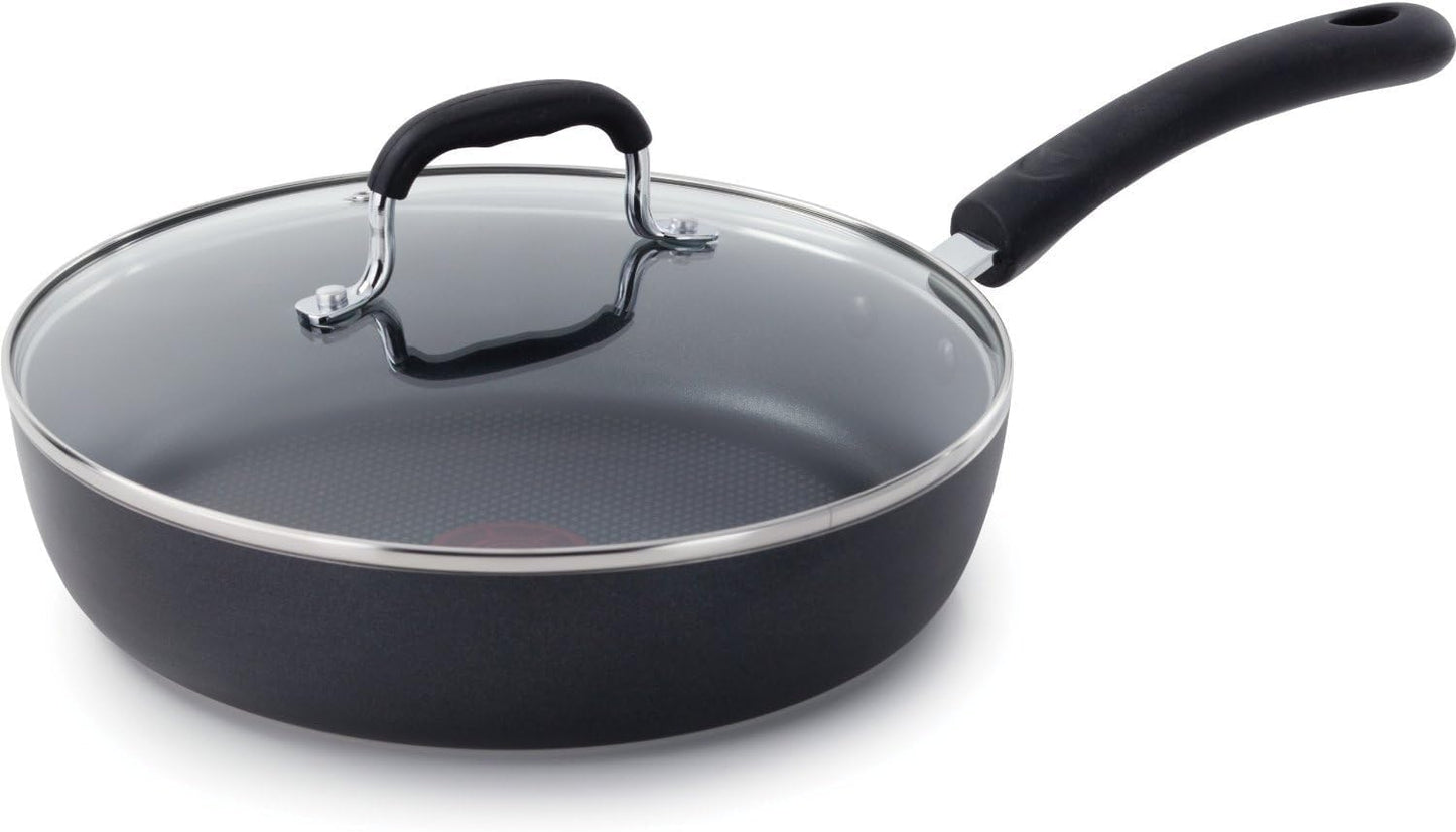 T-Fal Experience Nonstick Fry Pan 12.5 Inch, Induction, Oven Broiler Safe 400F, Non Stick Frying Pan, Skillet, Kitchen Egg Pan, Omelet Pan, Cookware, Pots and Pans, Home, Dishwasher Safe, Black