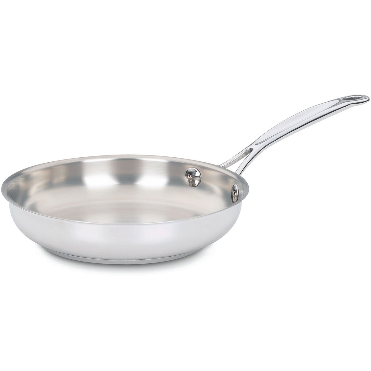 Cuisinart 10-Inch Open Skillet, Stainless Steel Skillet Large Kitchen Pan, Dishwasher Safe, Compatible with Induction, Electric, Gas Cooktops, Oven Safe Saucepan, Cool Grip Handles