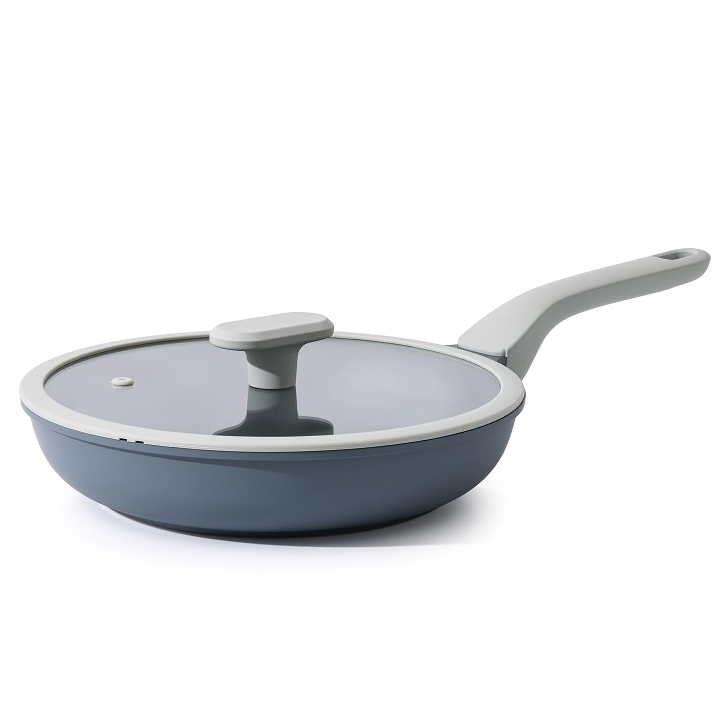PRICUSIS Nonstick Ceramic Frying Pan with Lid, 8/10/12 Inch, Metal Utensil Safe, PFOA & PFAS Free, Scratch & Stain Resistant Skillet, Oven & Dishwasher Safe, Induction Compatible – Gray (12-Inch)