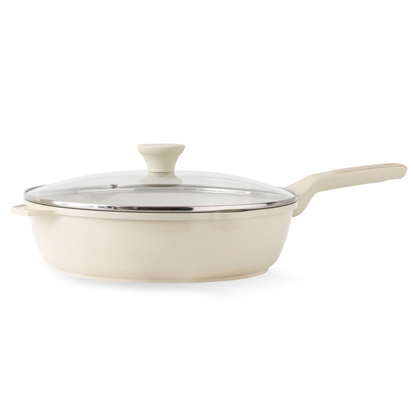 SENSARTE Nonstick Skillet, Deep Frying Pan 10/11/12-inch, Saute Pan with Lid, Stay-cool Handle, Healthy Stone Cookware Cooking Pan, Induction Compatible (10-Inch/3.5QT)