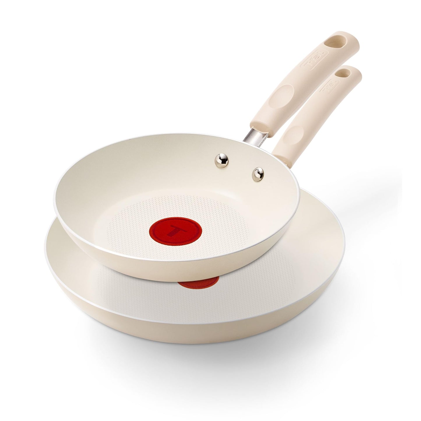 T-Fal Signature Nonstick 12 Inch Frying Pan Skillet, Oven Safe Up to 350°F, Dishwasher Safe, Pots and Pans Set, Non Stick Chef- Pan, Cream