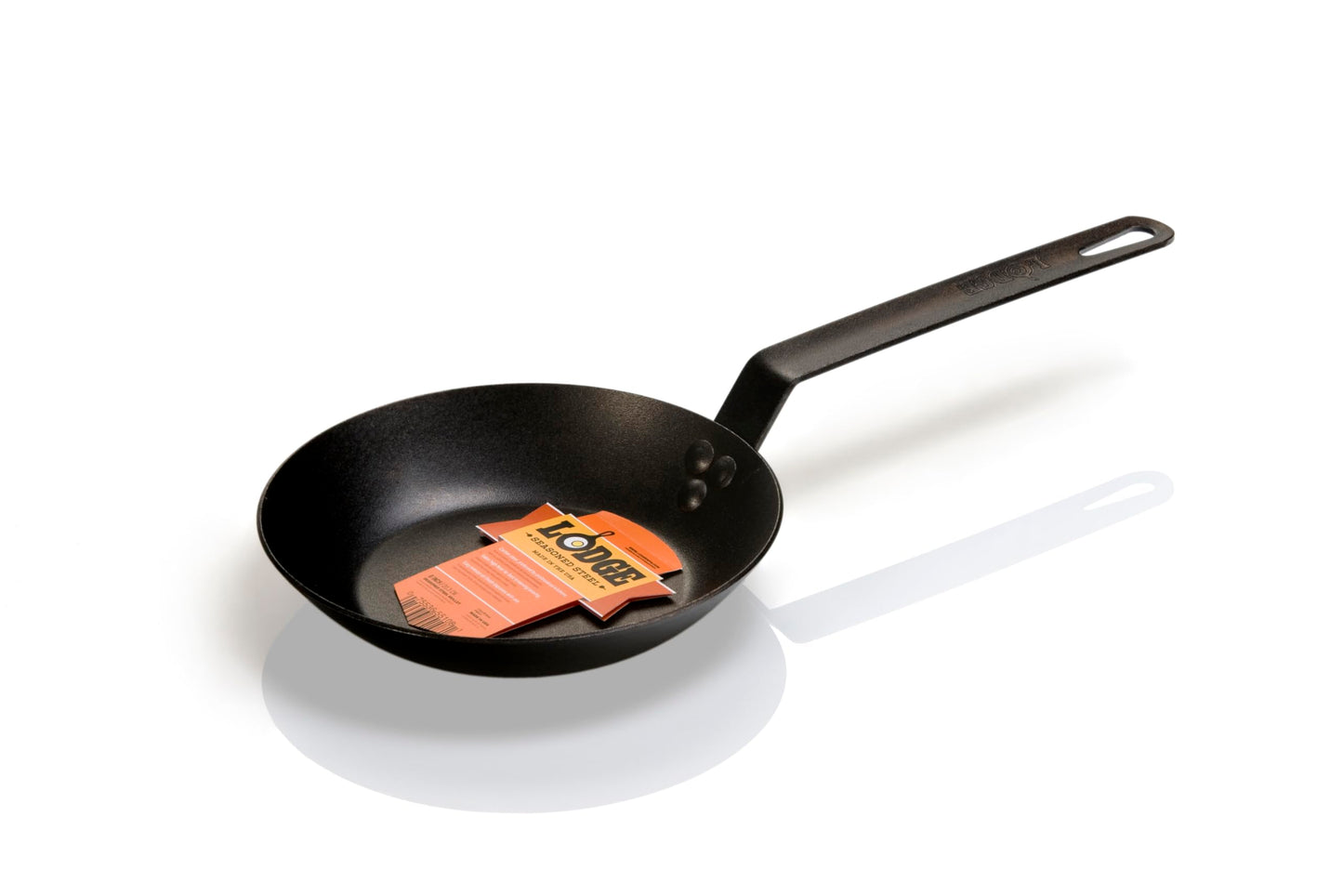 Lodge 12 Inch Carbon Steel Skillet - PFAS-Free Pre-Seasoned Carbon Steel Frying Pan for High-Heat Searing - Long Handle Design for Omelets, Grilling, and Campfire Cooking, Black - Made in the USA