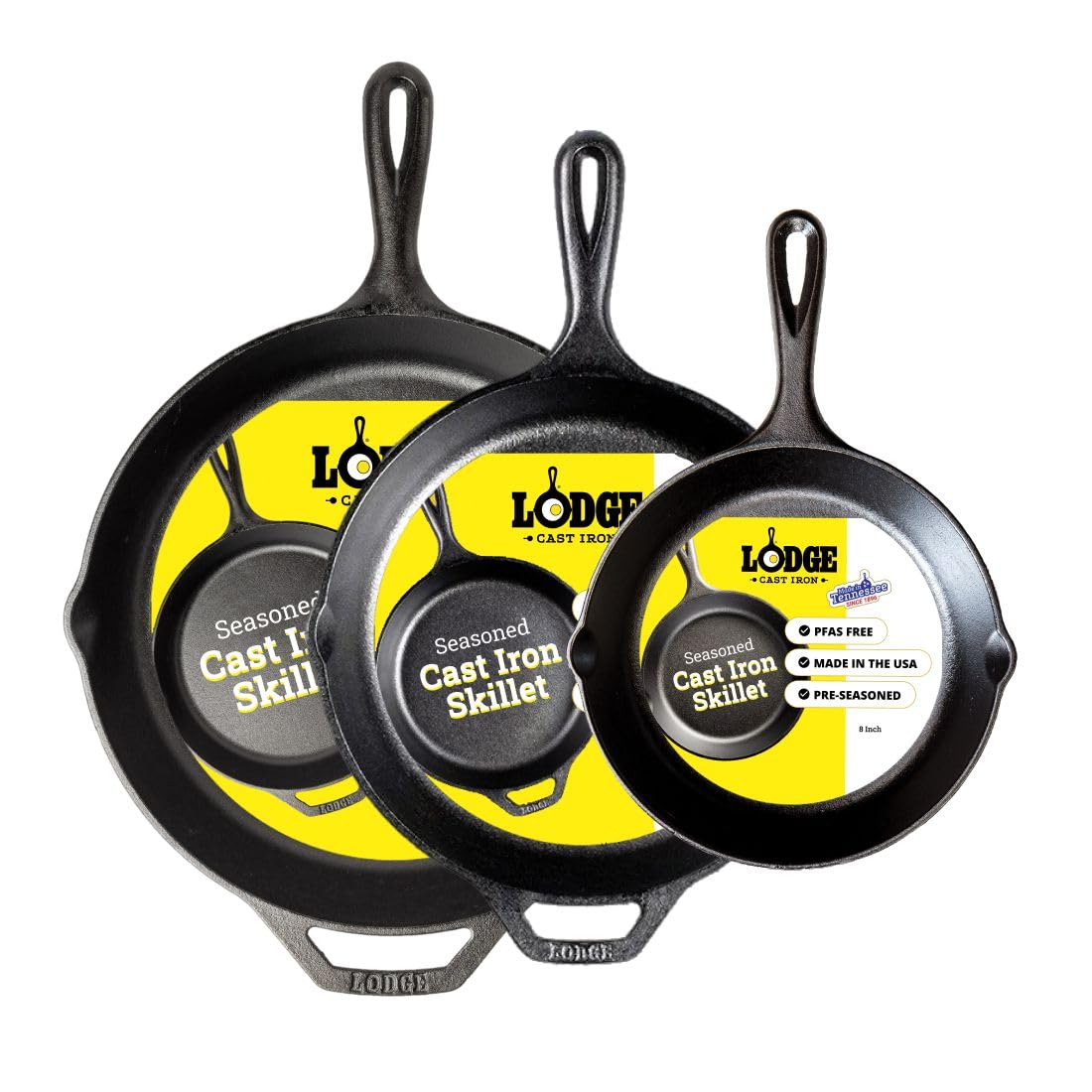 Lodge Seasoned Cast Iron Skillet 12 Inches - Quality Frying Pan for the Stove, Oven, Grill & Campfire - Includes Silicone Hot Handle Holder - Non-Toxic, Nonstick & Long-Lasting
