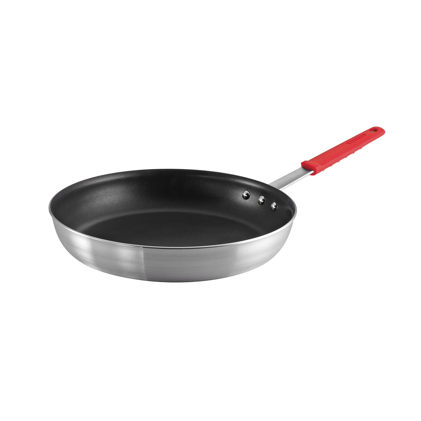 Tramontina Professional 12-Inch Non Stick Large Frying Pan, Heavy-Gauge Aluminum Skillet with Reinforced Nonstick Coating, Red Handle, Dishwasher and Oven Safe