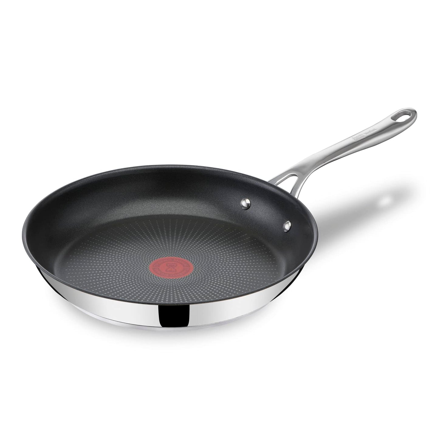 T-Fal x Jamie Oliver Nonstick Coated Stainless Steel Pans 9.5" & 11", Induction Compatible, Oven Safe up to 500°F, Chef's Stainless Steel Skillet, Frying Pan, Silver