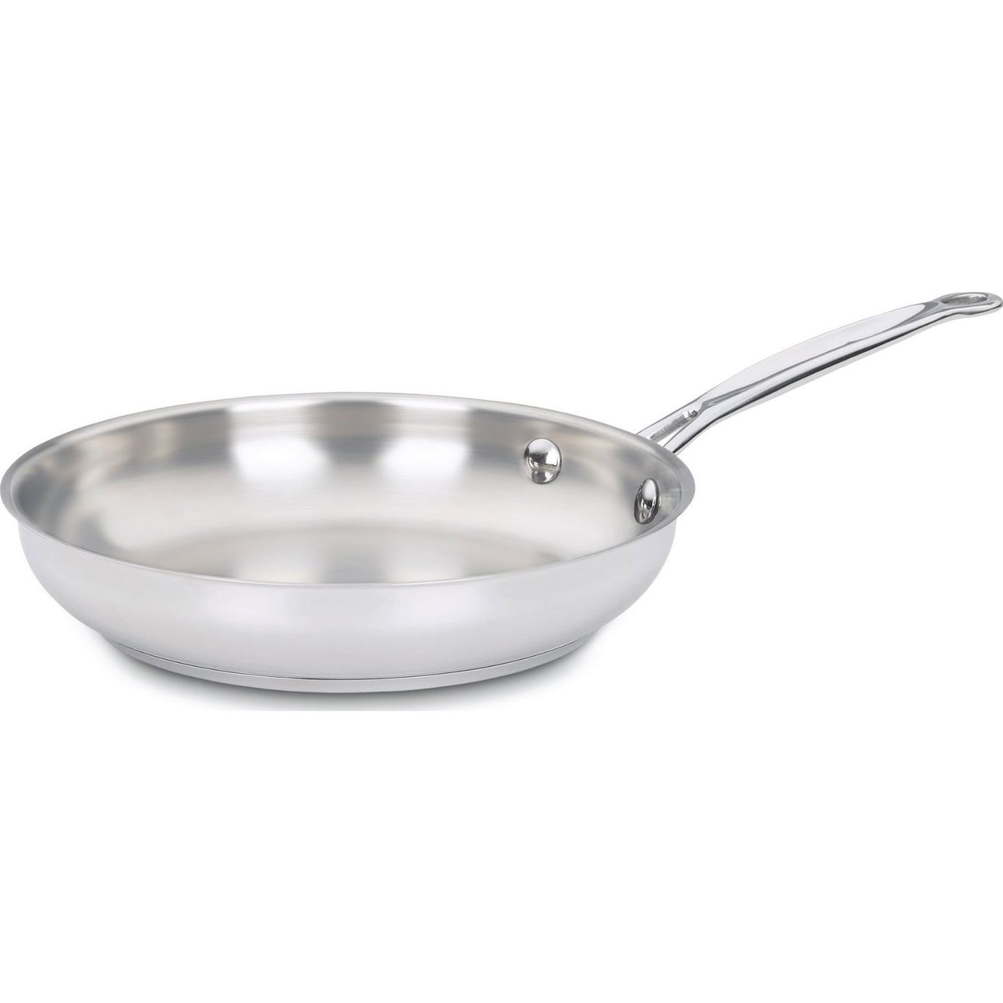 Cuisinart 10-Inch Open Skillet, Stainless Steel Skillet Large Kitchen Pan, Dishwasher Safe, Compatible with Induction, Electric, Gas Cooktops, Oven Safe Saucepan, Cool Grip Handles
