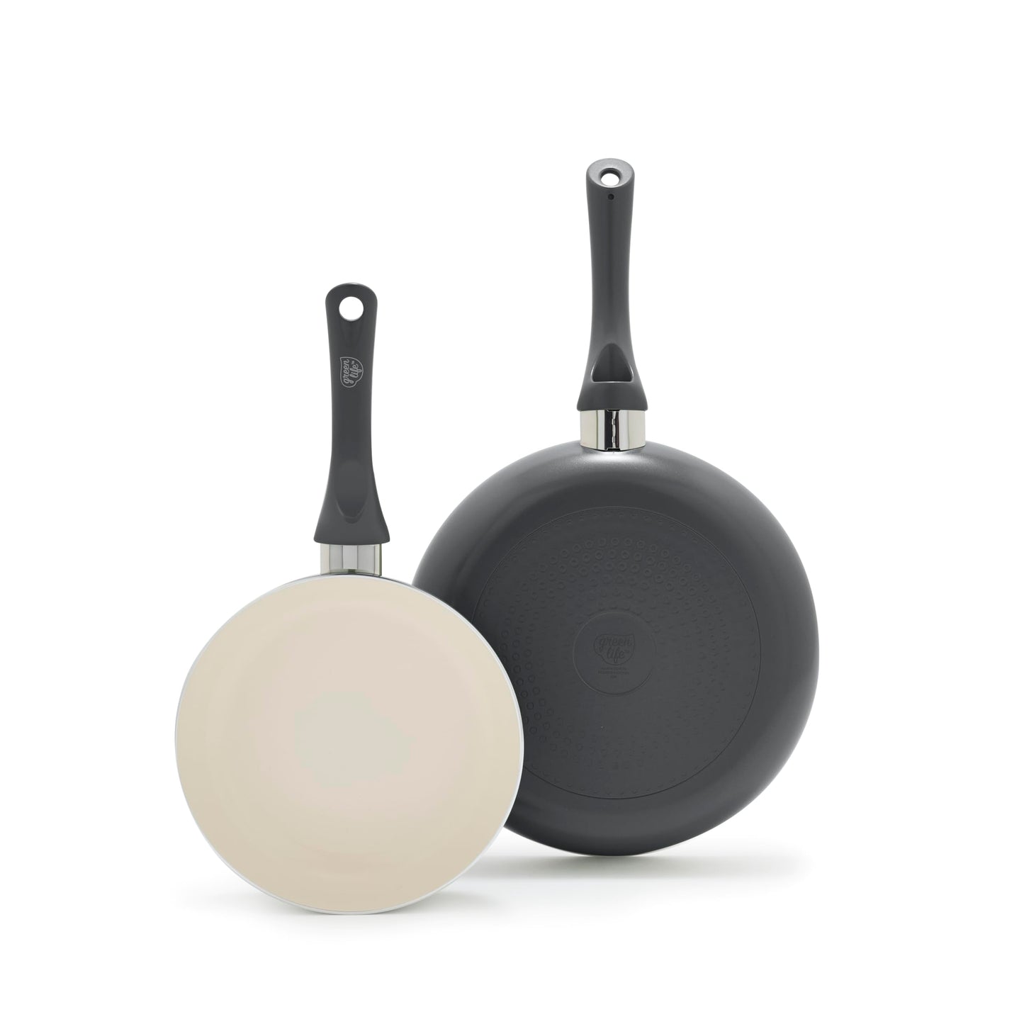 GreenLife Non Stick Fry Pan Set (7" & 10"), Non-Toxic PFAS-Free Ceramic Skillets, Dishwasher & Oven Safe, Egg Omelet Frying Pans, Stay- Cool Handles, Kitchen Home Cooking Essentials, Turquoise