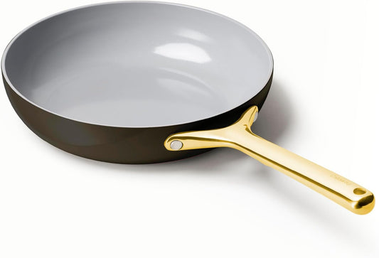 Caraway Nonstick Ceramic Frying Pan (2.7 qt, 10.5") - Non Toxic, PTFE & PFOA Free - Oven Safe & Compatible with All Stovetops (Gas, Electric & Induction) - Black
