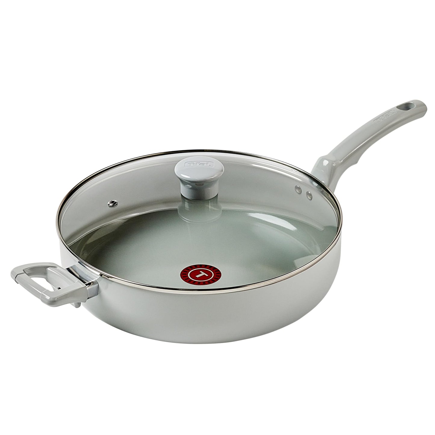 T-Fal Specialty Nonstick Saute Pan with Glass Lid 5 Quart, Oven Broiler Safe 350F, Cookware, Deep Frying Pan with Handle, Skillet, Kitchen, Pots and Pans, Dishwasher Safe, Black