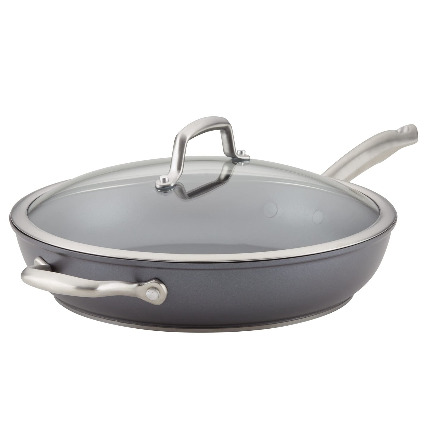 Anolon Accolade Forged Hard Anodized Nonstick Frying Pans/Skillet Set, 10 Inch and 12 Inch - Moonstone Gray