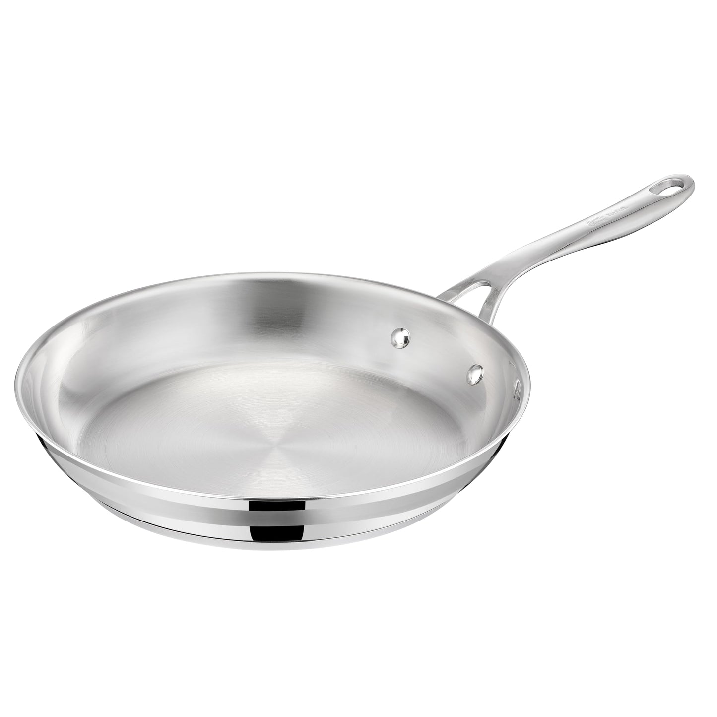 T-Fal x Jamie Oliver Nonstick Coated Stainless Steel Pans 9.5" & 11", Induction Compatible, Oven Safe up to 500°F, Chef's Stainless Steel Skillet, Frying Pan, Silver