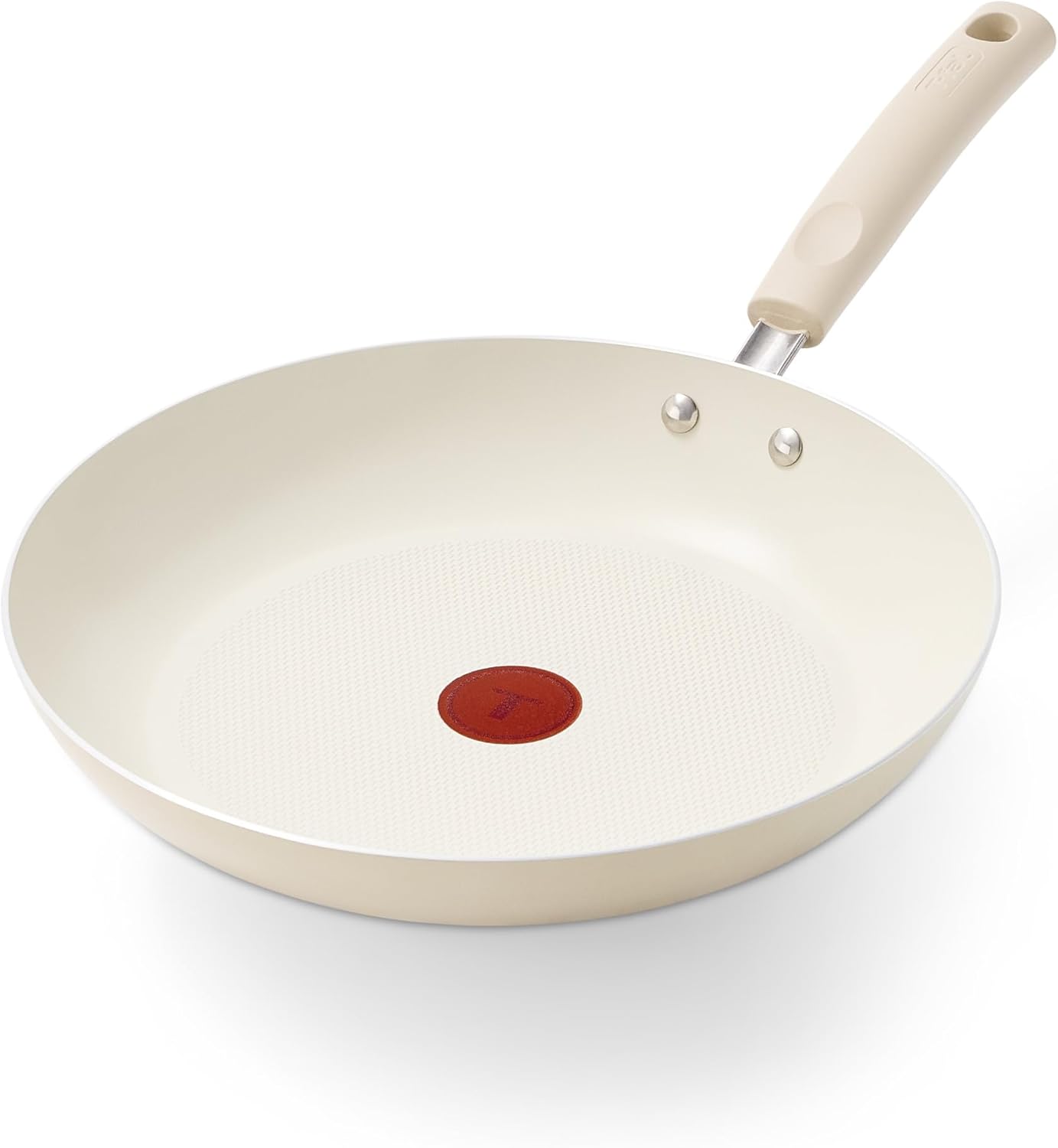 T-Fal Signature Nonstick 12 Inch Frying Pan Skillet, Oven Safe Up to 350°F, Dishwasher Safe, Pots and Pans Set, Non Stick Chef- Pan, Cream