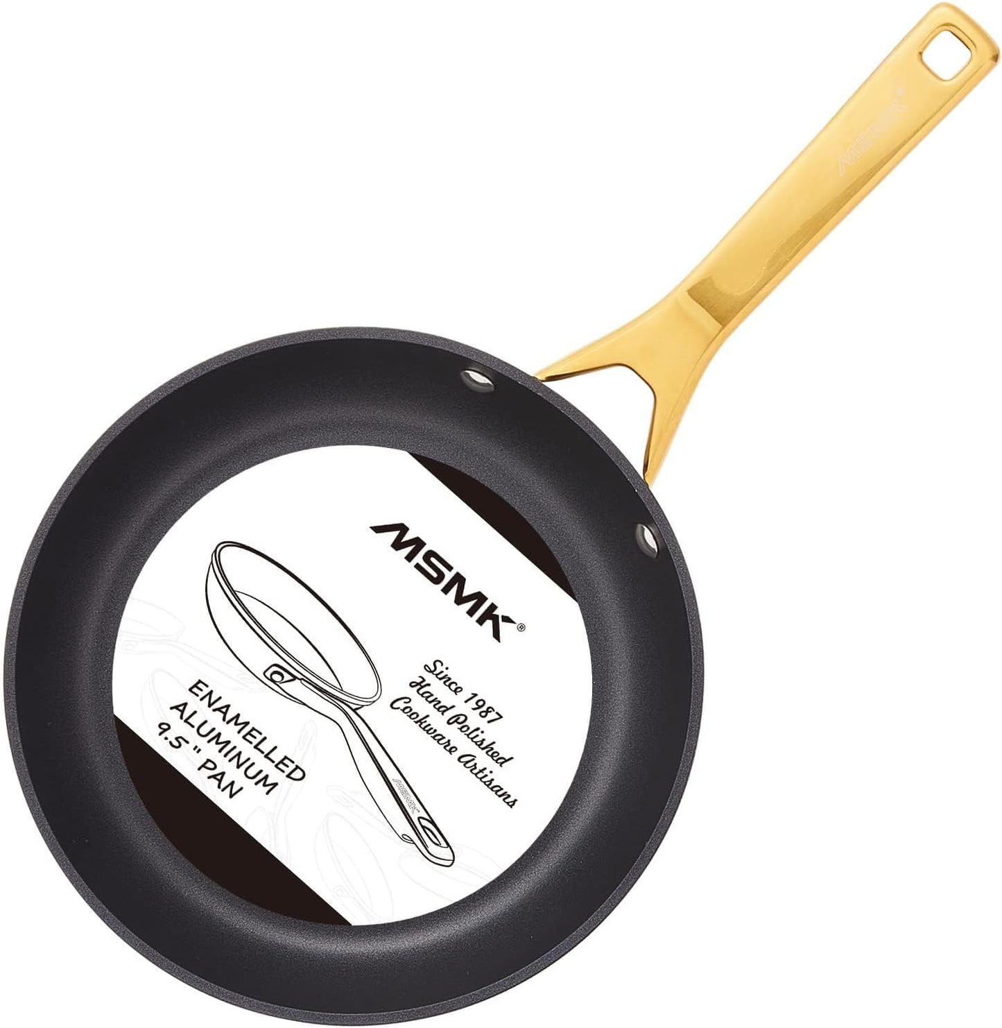 MsMk 7 inch Small Frying Pan, Carbonize also Nonstick Omelette Pan, PFOA Free Non-Toxic, Scratch-resistant, Induction Egg skillet, for Induction, Ceramic and Gas Cooktops