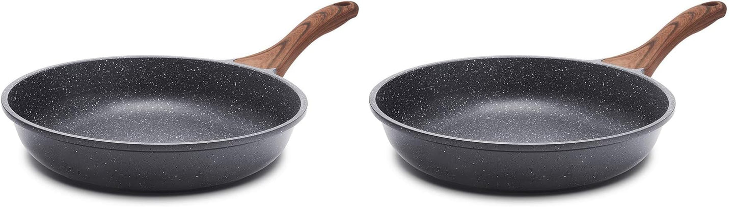 SENSARTE Nonstick Frying Pan Skillet, Swiss Granite Coating Omelette Pan, Healthy Stone Cookware Chef's Pan, PFOA Free (8/9.5/10/11/12.5 Inch) (10 Inch)