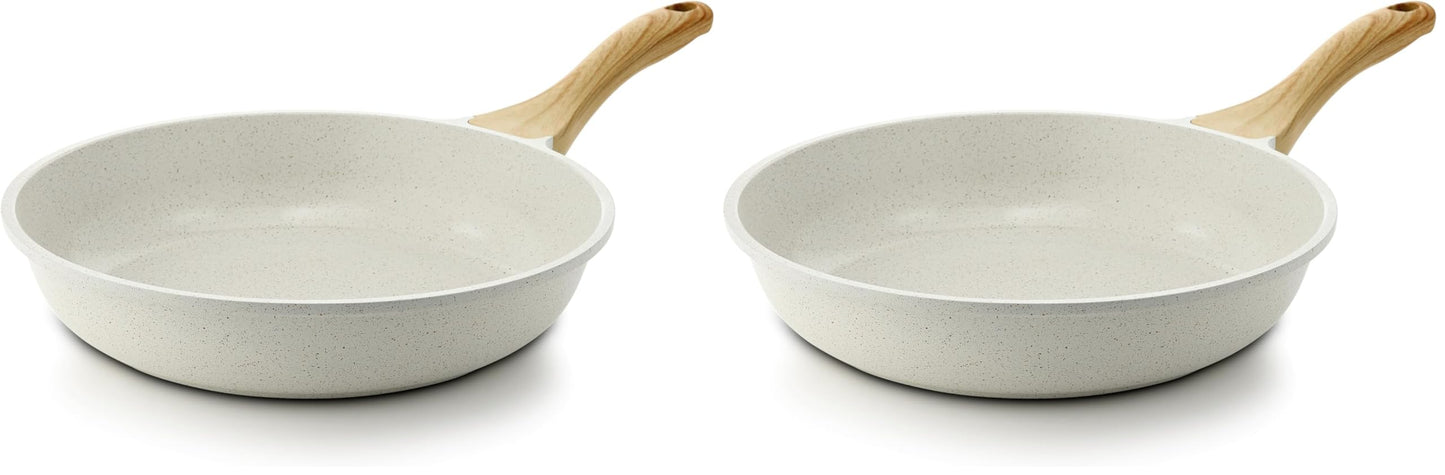 SENSARTE Nonstick Frying Pan Skillet, Swiss Granite Coating Omelette Pan, Healthy Stone Cookware Chef's Pan, PFOA Free (9.5 Inch)