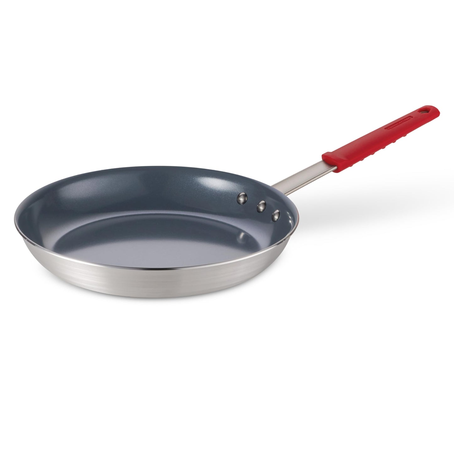 Tramontina Professional 12-Inch Non Stick Large Frying Pan, Heavy-Gauge Aluminum Skillet with Reinforced Nonstick Coating, Red Handle, Dishwasher and Oven Safe