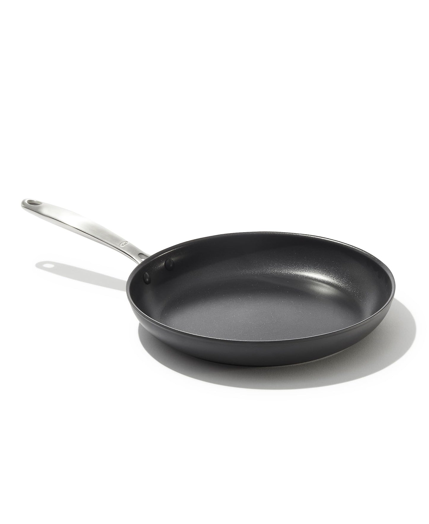 OXO Enhanced 12" Frying Pan Skillet, PFAS-Free Ceramic Nonstick, Durable Hard Anodized Cookware, Scratch Resistant, Stainless Steel Handle, Good Grips, Dishwasher & Oven safe, Black