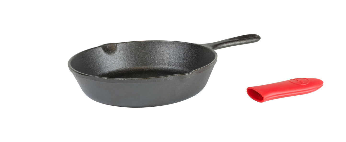 Lodge Seasoned Cast Iron Skillet 12 Inches - Quality Frying Pan for the Stove, Oven, Grill & Campfire - Includes Silicone Hot Handle Holder - Non-Toxic, Nonstick & Long-Lasting