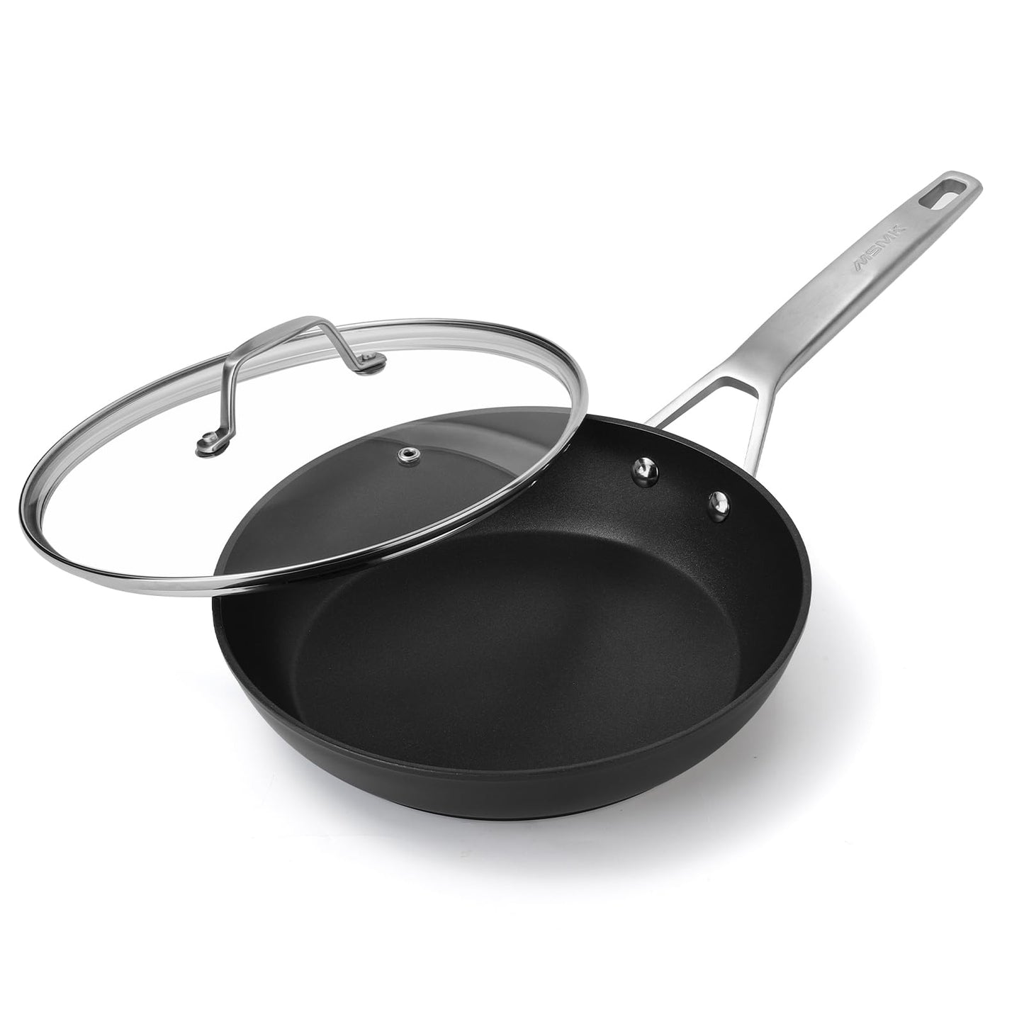 MsMk 10 Inch Frying Pan Nonstick with Lid, Induction Fry Pan with Lid, Titanium and Diamond Non Stick Coating From USA, for Induction, Ceramic and Gas Cooktops, Oven Safe 10 Inch Skillet Nonstick
