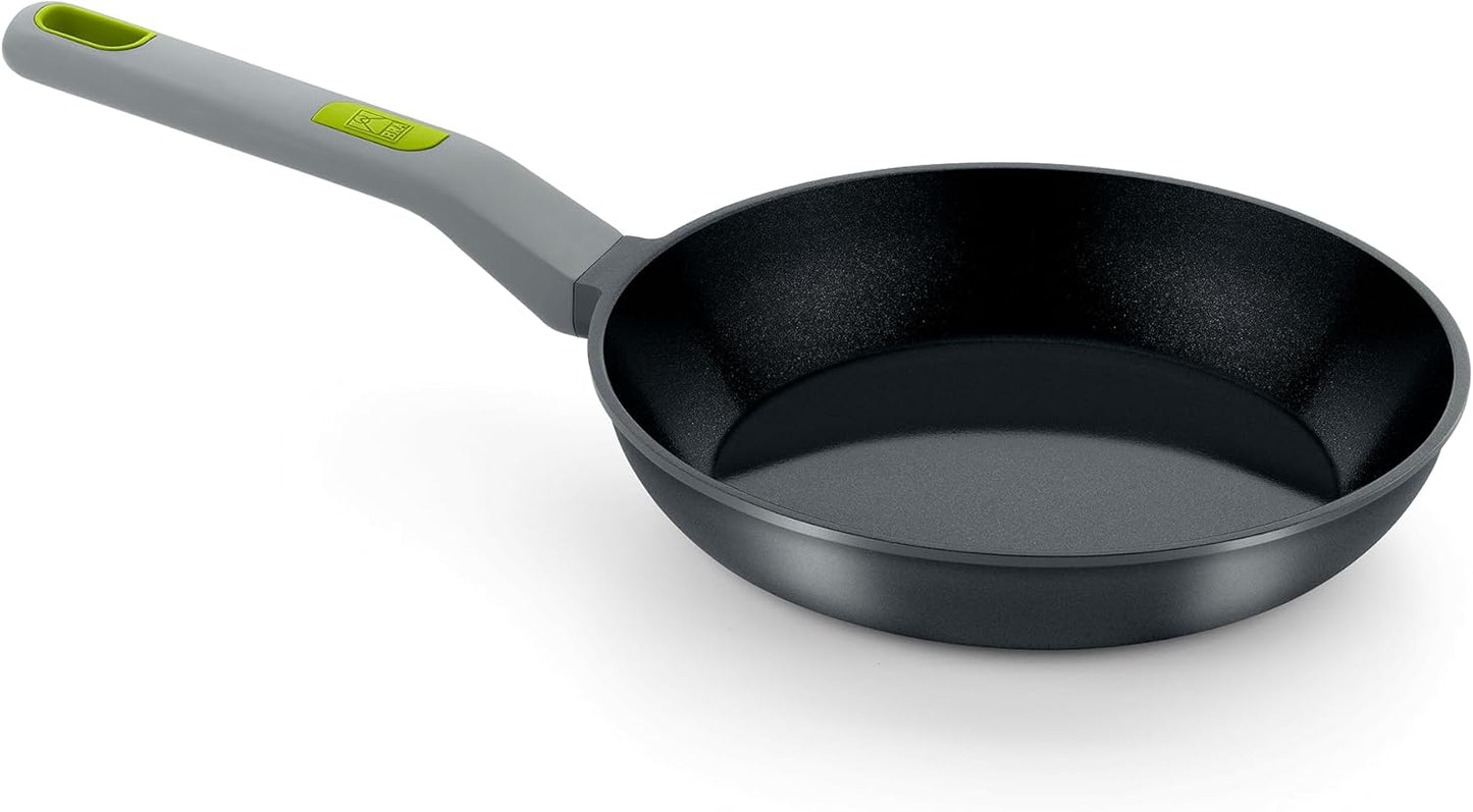 BRA COOKWARE Life Ceramic Nonstick Frying Pan | 10.2 Inch Recycled Cast Aluminum Skillet | Ceramic Non-Stick Fry Pan | PFOA Free Searing Skillet | All Cooktops (incl. Induction) | Soft-Touch Handle