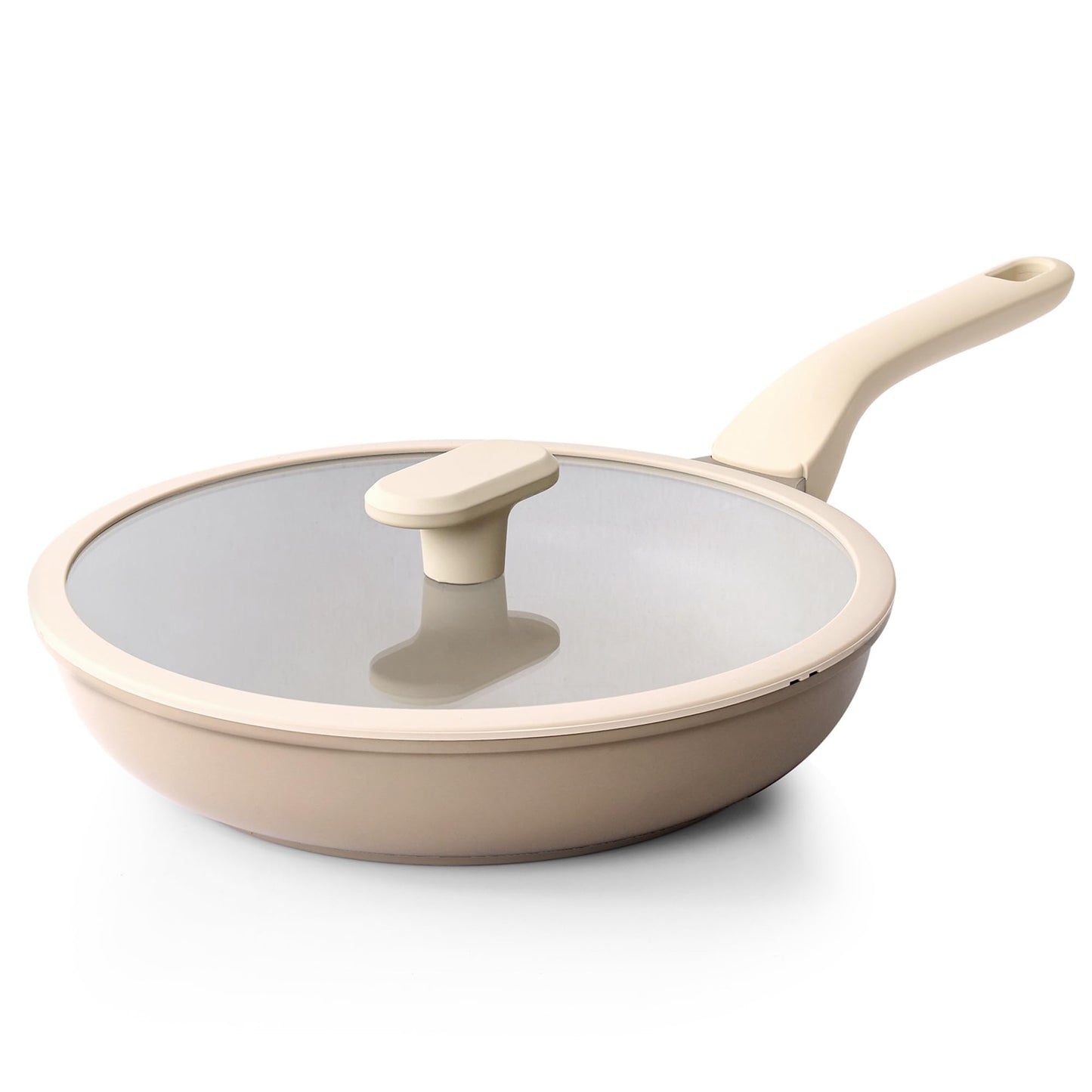PRICUSIS Nonstick Ceramic Frying Pan with Lid, 8/10/12 Inch, Metal Utensil Safe, PFOA & PFAS Free, Scratch & Stain Resistant Skillet, Oven & Dishwasher Safe, Induction Compatible – Gray (12-Inch)