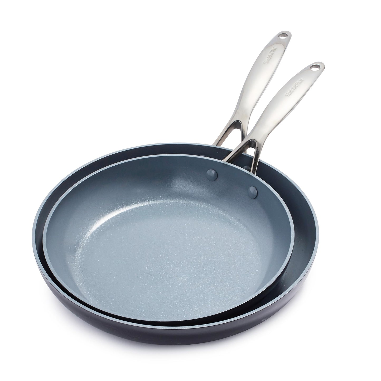 GreenPan Valencia Pro Ceramic Nonstick 12” Frying Pan Skillet, Hard Anodized PFAS-Free Cookware, Induction Ready, Compatible on All Cooktops, Eggs & Omelets, Dishwasher Safe, Oven Safe to 600F, Gray