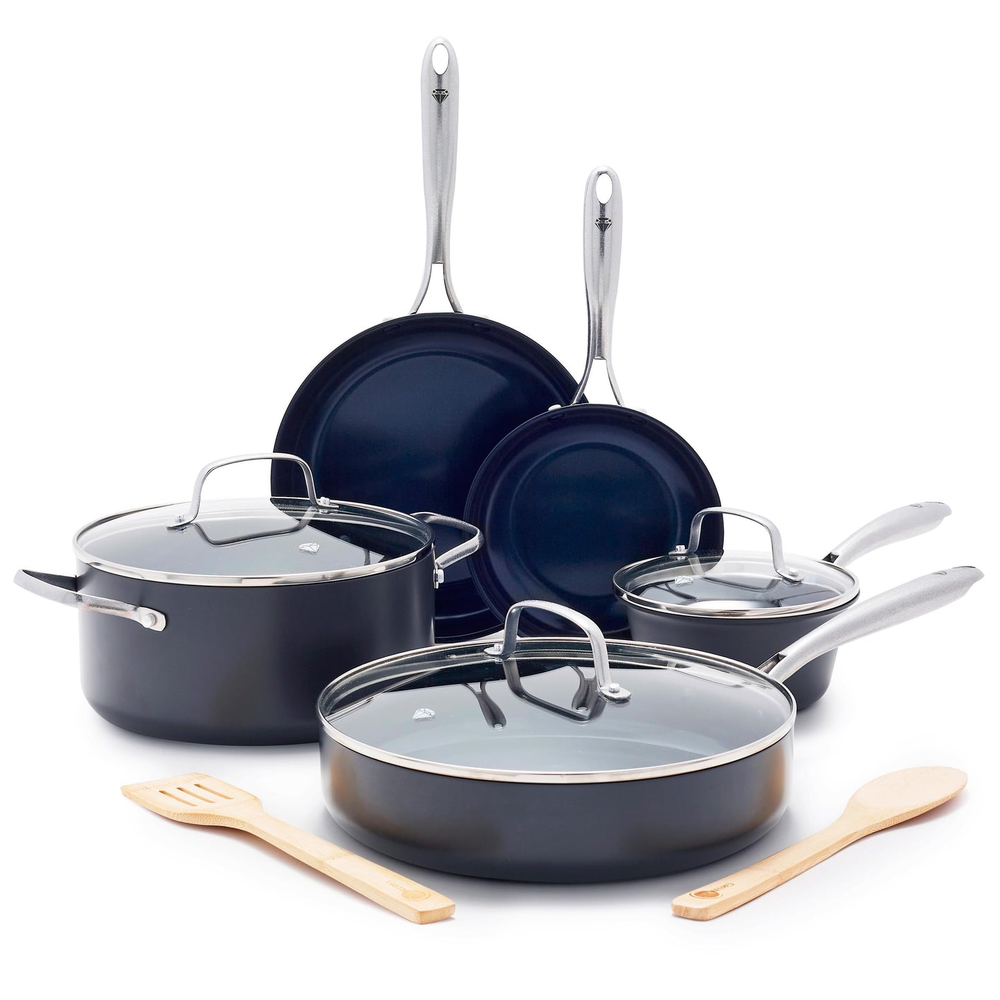 Blue Diamond Cookware Hard Anodized Ceramic Nonstick, 8" Frying Pan Skillet, PFAS-Free, Dishwasher Safe, Oven Safe, Grey