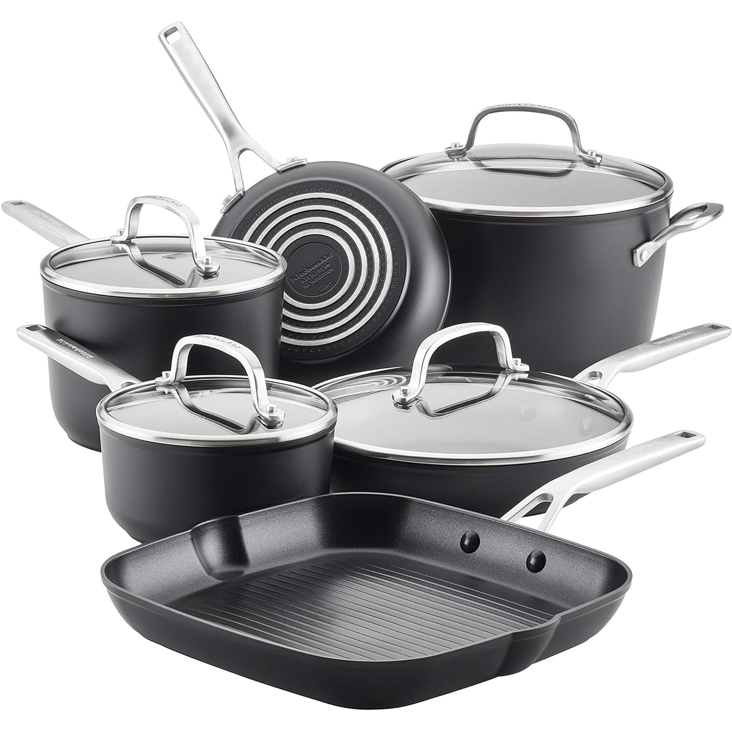 KitchenAid Hard Anodized Induction Nonstick Fry Pan/Skillet, 8.25 Inch, Matte Black