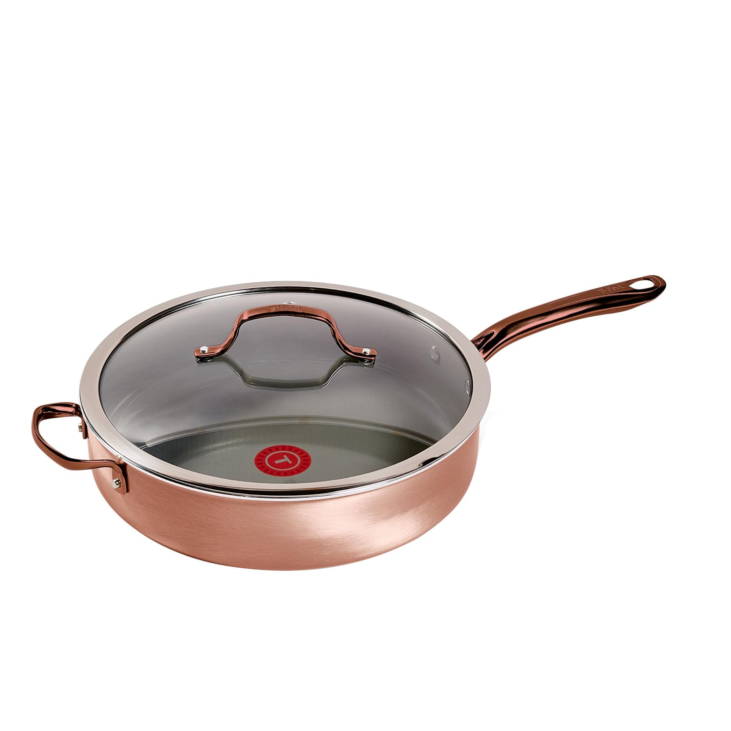 T-Fal Specialty Nonstick Saute Pan with Glass Lid 5 Quart, Oven Broiler Safe 350F, Cookware, Deep Frying Pan with Handle, Skillet, Kitchen, Pots and Pans, Dishwasher Safe, Black