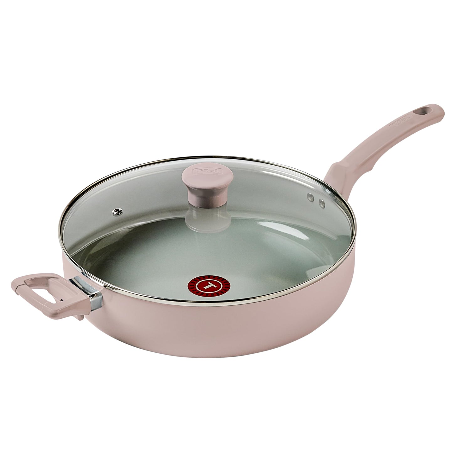T-Fal Specialty Nonstick Saute Pan with Glass Lid 5 Quart, Oven Broiler Safe 350F, Cookware, Deep Frying Pan with Handle, Skillet, Kitchen, Pots and Pans, Dishwasher Safe, Black
