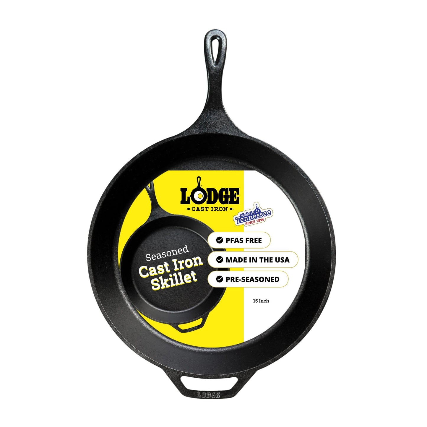 Lodge Seasoned Cast Iron Skillet 12 Inches - Quality Frying Pan for the Stove, Oven, Grill & Campfire - Includes Silicone Hot Handle Holder - Non-Toxic, Nonstick & Long-Lasting