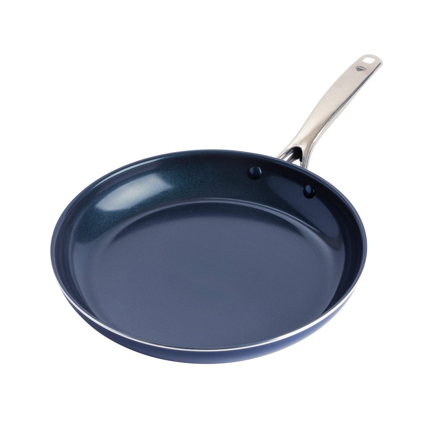 Blue Diamond Ceramic Nonstick 14" Frying Pan Skillet, PFAS-Free Cookware, Jumbo Cooker with Helper Handle, For Large & Family Sized Meals, Dishwasher & Oven Safe, Blue