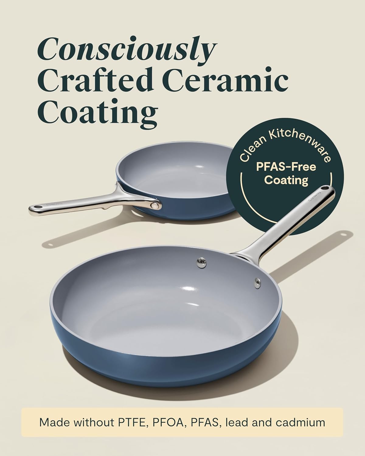 Caraway Nonstick Ceramic Frying Pan (2.7 qt, 10.5") - Non Toxic, PTFE & PFOA Free - Oven Safe & Compatible with All Stovetops (Gas, Electric & Induction) - Black