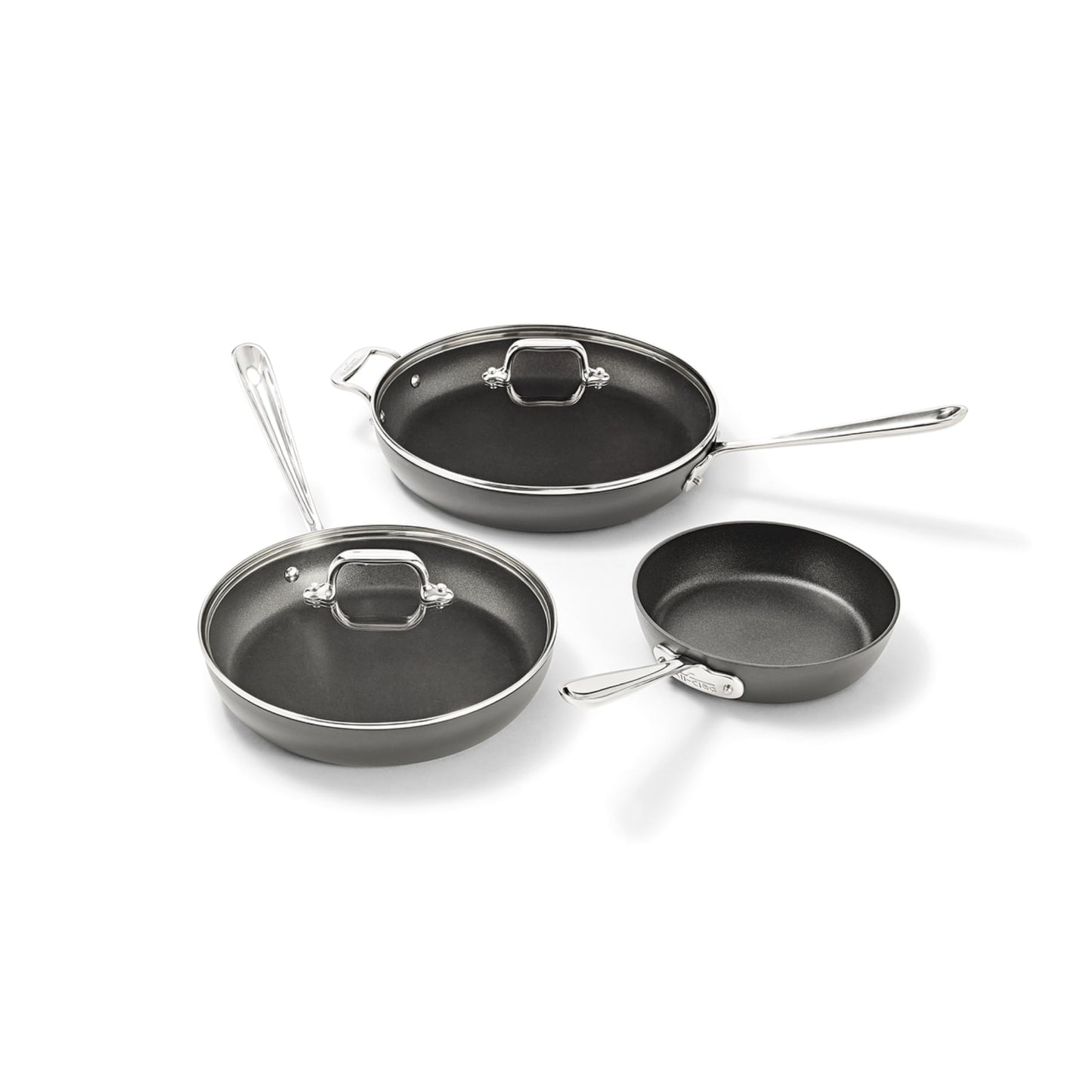 All-Clad HA1 Hard Anodized Non Stick Fry Pan Set 2 Piece, 8, 10 Inch, Induction, Oven Broiler Safe 500F, Pots and Pans Set, Kitchen Frying Pans, Skillets, Premium Cookware, Home, Dishwasher Safe Black
