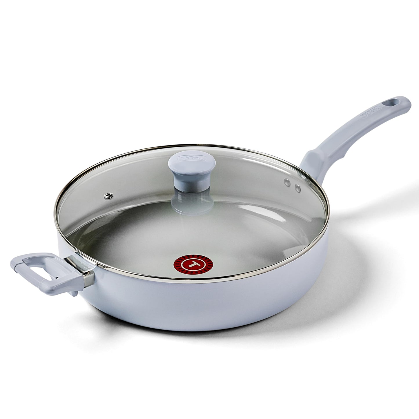 T-Fal Specialty Nonstick Saute Pan with Glass Lid 5 Quart, Oven Broiler Safe 350F, Cookware, Deep Frying Pan with Handle, Skillet, Kitchen, Pots and Pans, Dishwasher Safe, Black