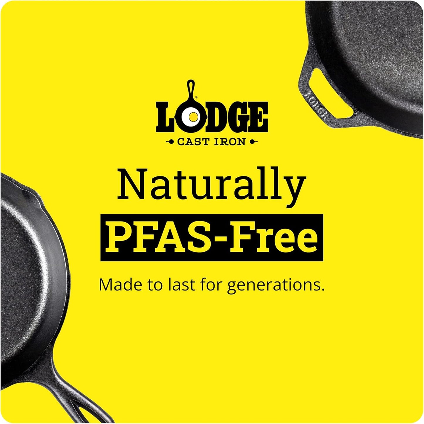 Lodge 12 Inch Carbon Steel Skillet - PFAS-Free Pre-Seasoned Carbon Steel Frying Pan for High-Heat Searing - Long Handle Design for Omelets, Grilling, and Campfire Cooking, Black - Made in the USA