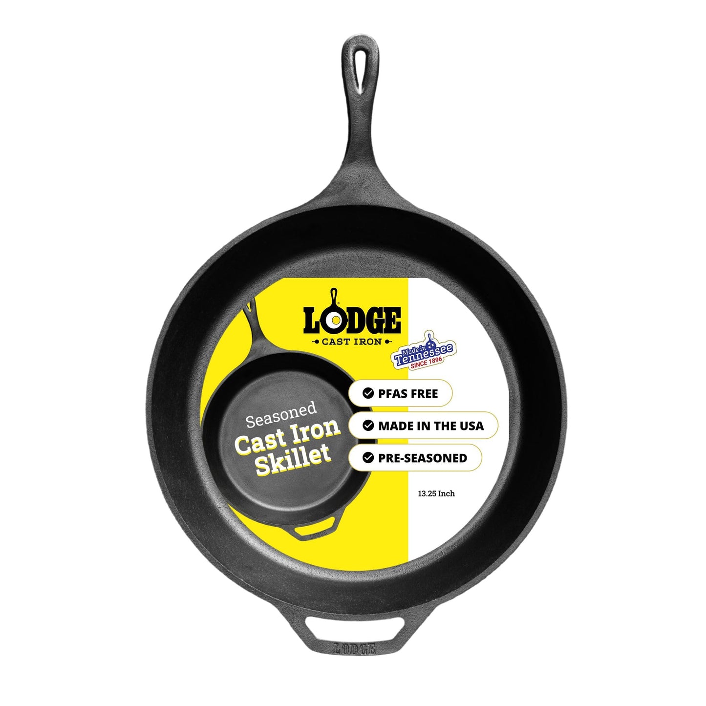 Lodge Seasoned Cast Iron Skillet 12 Inches - Quality Frying Pan for the Stove, Oven, Grill & Campfire - Includes Silicone Hot Handle Holder - Non-Toxic, Nonstick & Long-Lasting
