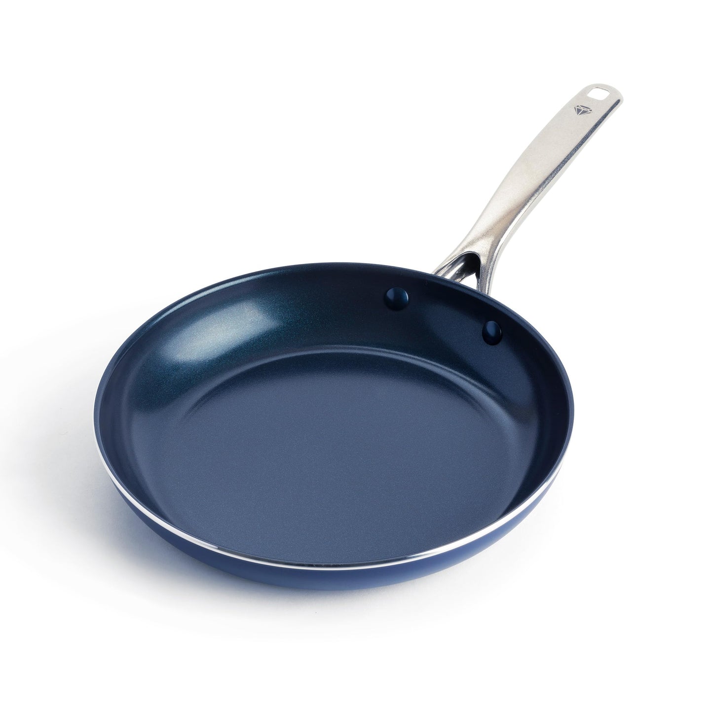 Blue Diamond 12" Nonstick Frying Pan Skillet, Diamond Infused PFAS & PTFE-Free Ceramic Pot, Dishwasher & Oven Safe, Stay Cool Handle, Durable Non Toxic Metal Utensil Safe, Egg & Omelet Pan, Blue