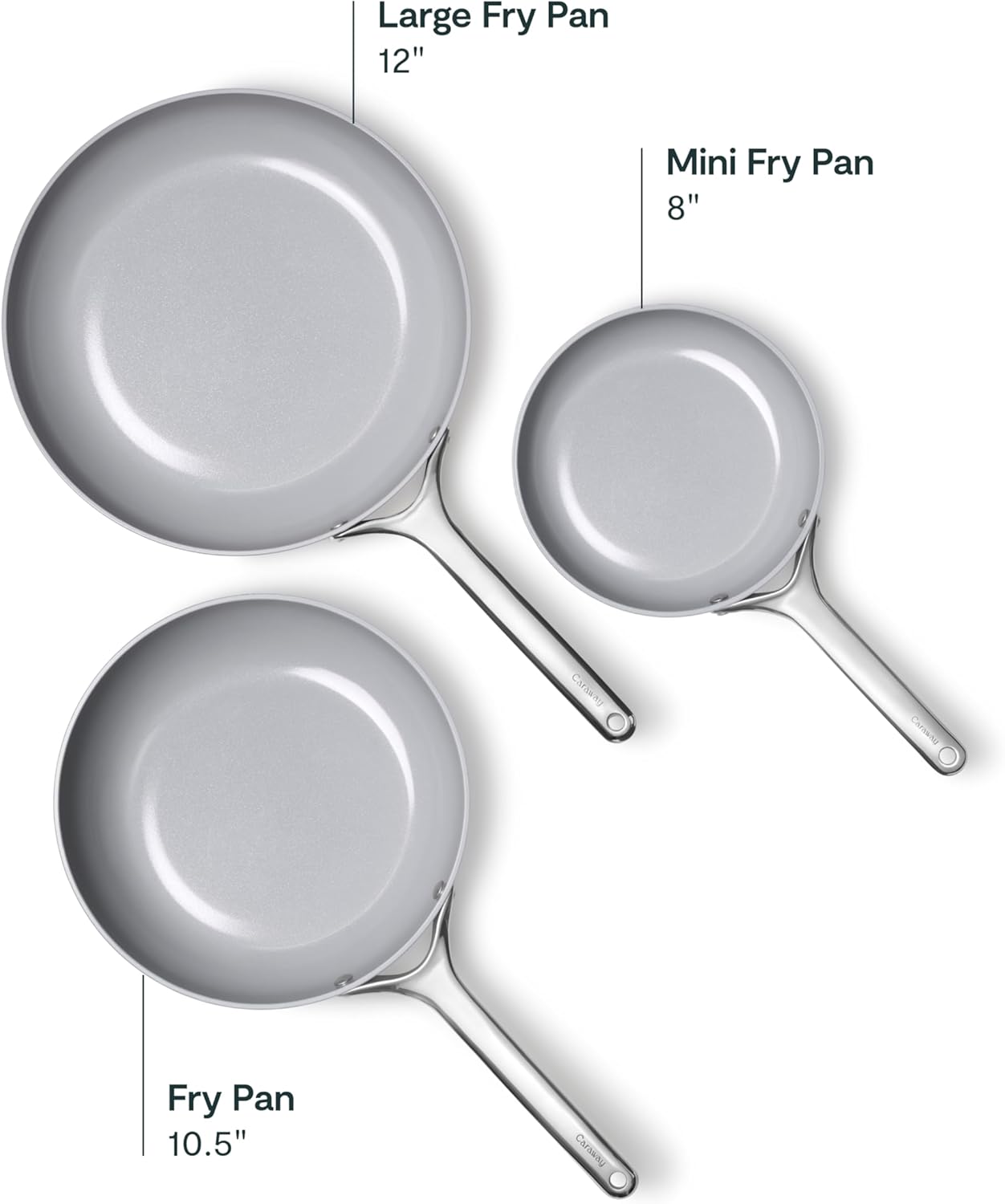 Caraway Nonstick Ceramic Frying Pan (2.7 qt, 10.5") - Non Toxic, PTFE & PFOA Free - Oven Safe & Compatible with All Stovetops (Gas, Electric & Induction) - Black