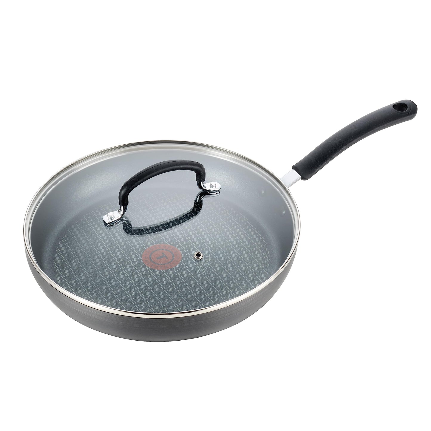 T-Fal Ultimate Hard Anodized Nonstick Fry Pan With Lid 10 Inch, Oven Broiler Safe 400F, Lid Safe 350F, Cookware, Kitchen, Home, Versatile Frying Pan, Skillet, Pots and Pans, Dishwasher Safe, Onyx