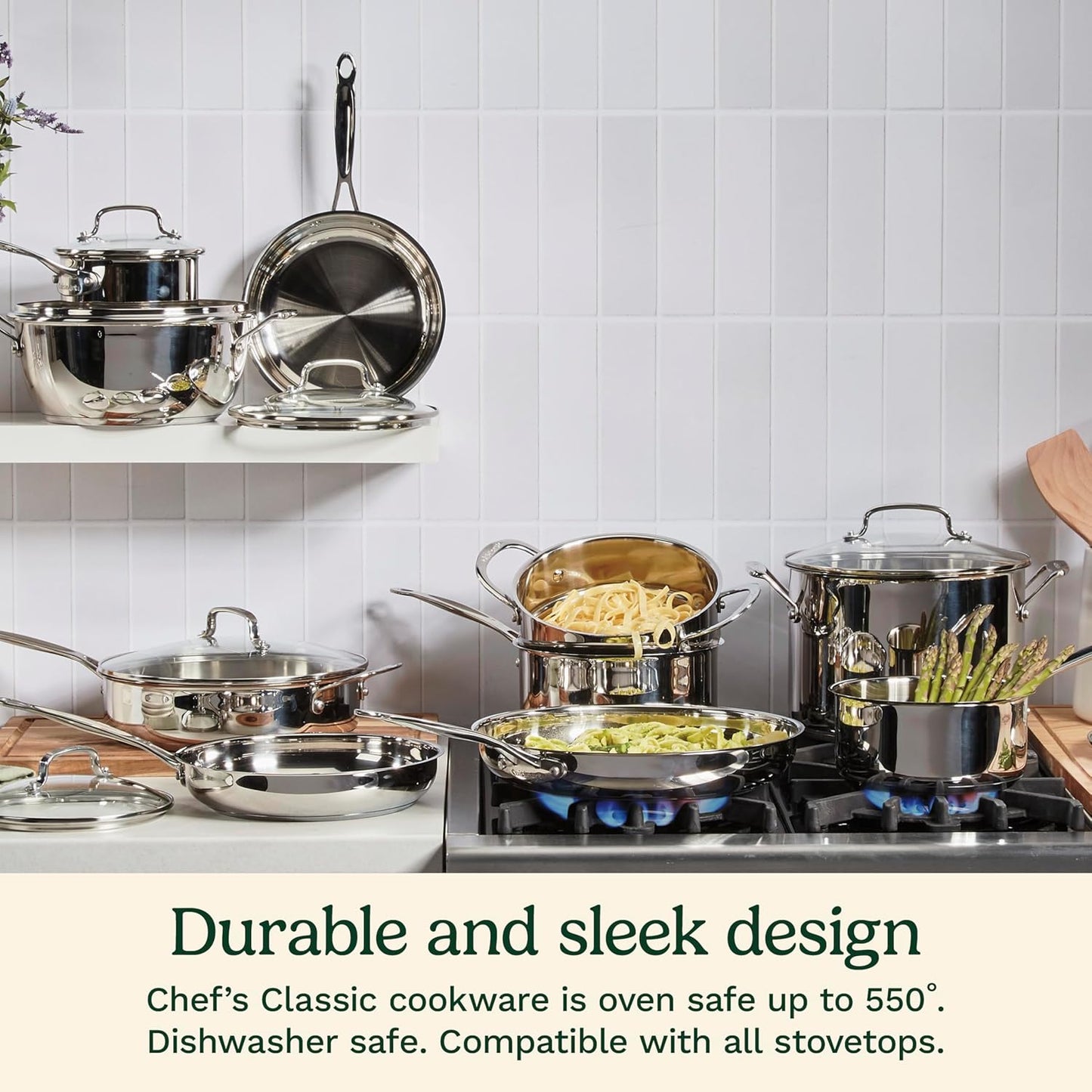 Cuisinart 12 Inch Skillet with Glass Cover, Chef's Classic Collection, 722-30G