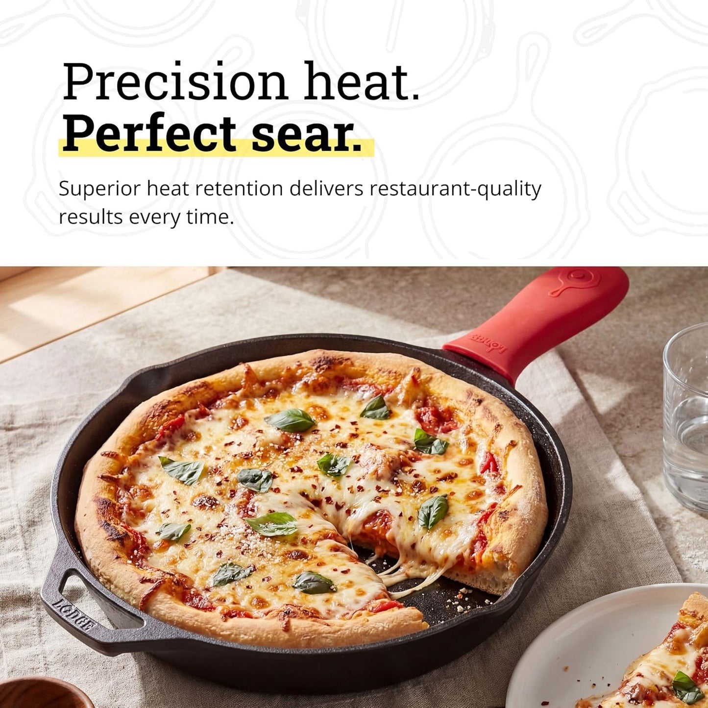 Lodge Seasoned Cast Iron Skillet 12 Inches - Quality Frying Pan for the Stove, Oven, Grill & Campfire - Includes Silicone Hot Handle Holder - Non-Toxic, Nonstick & Long-Lasting